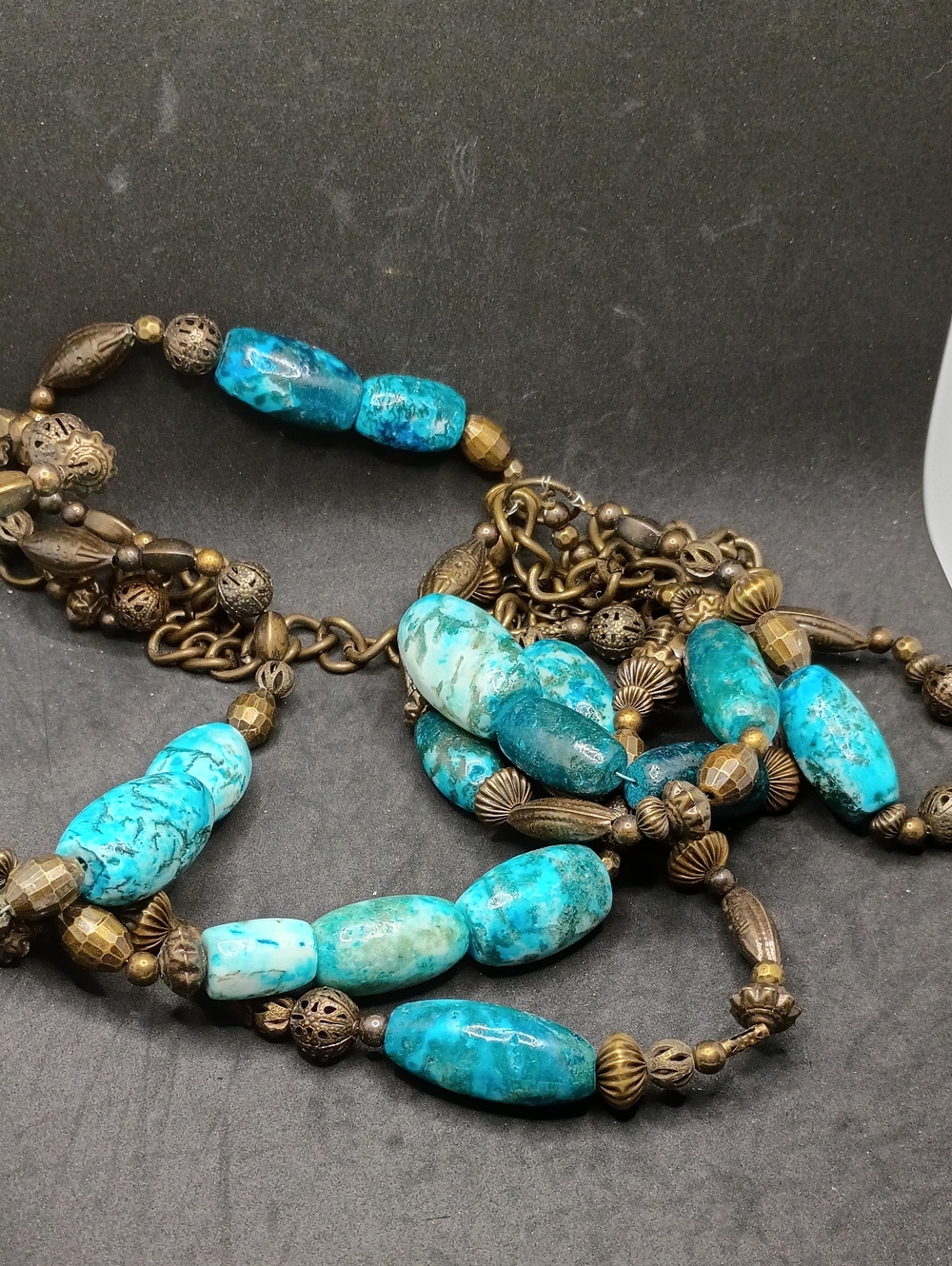 Chico's Turquoise Blue and Teal Bead Necklace